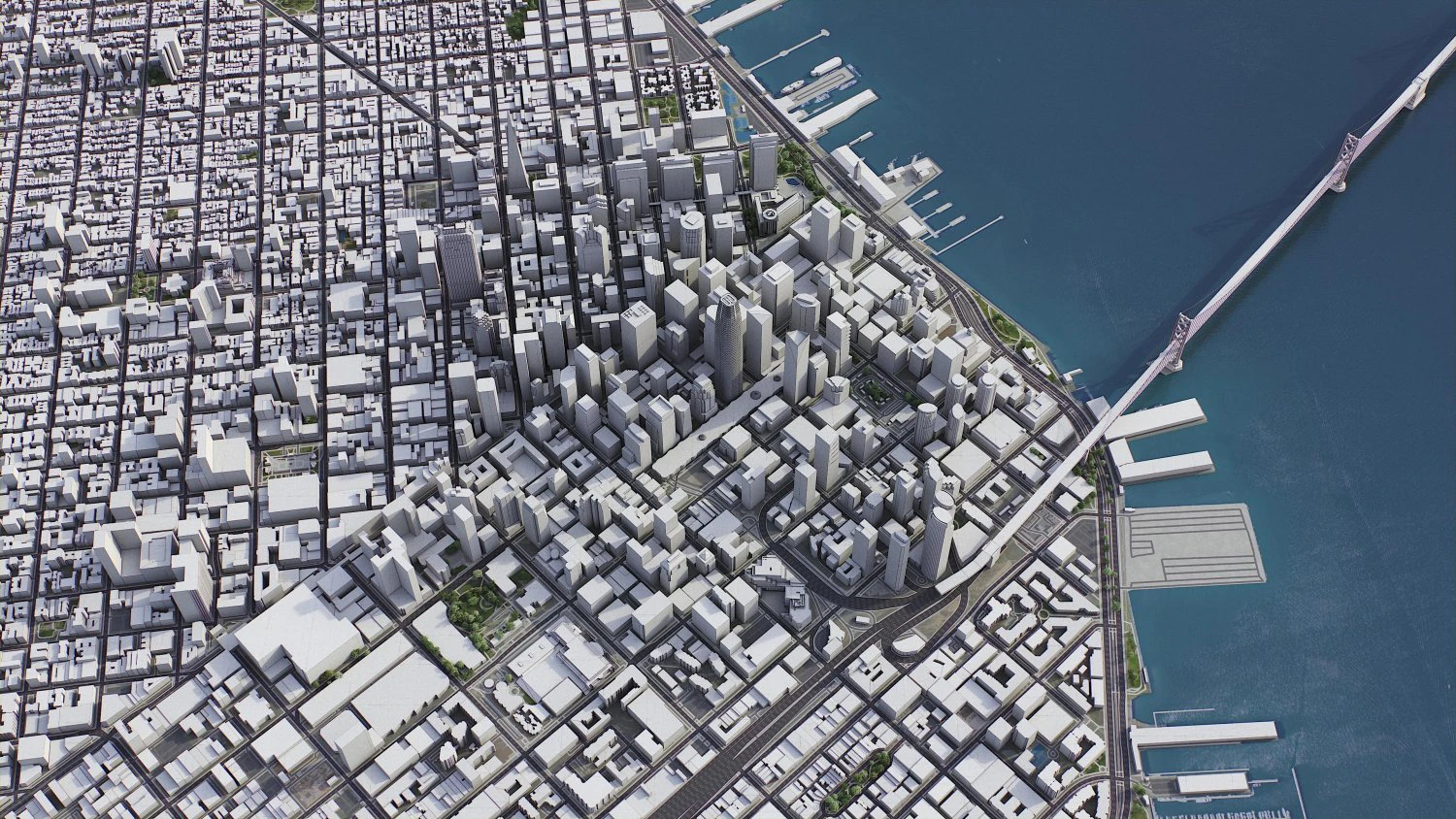 San Francisco - 3D City Model 3D Model .c4d .max .obj .3ds .fbx .stl .blend 