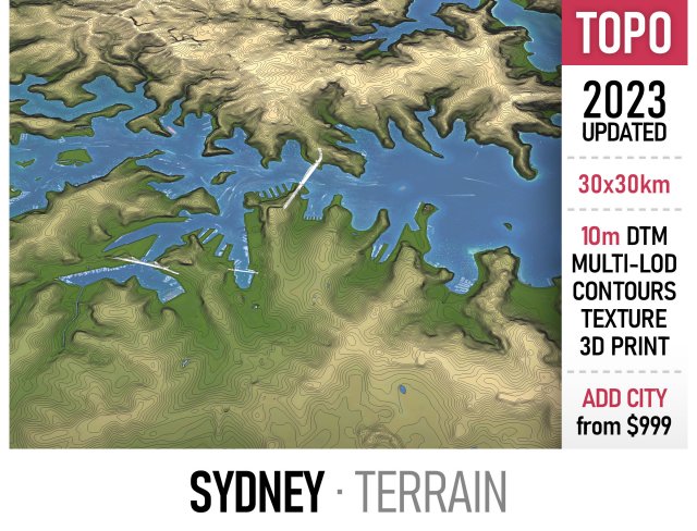 Sydney - 3D City Model Modelo 3D .c4d .max .obj .3ds .fbx .stl .blend 