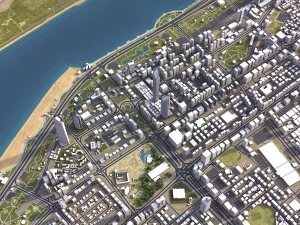 Abu Dhabi - 3D City Model 3D Model