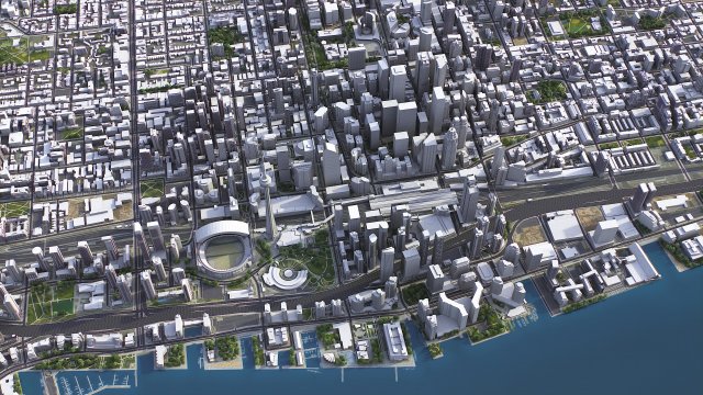 Toronto - 3D City Model 3D 模型 .c4d .max .obj .3ds .fbx .stl .blend