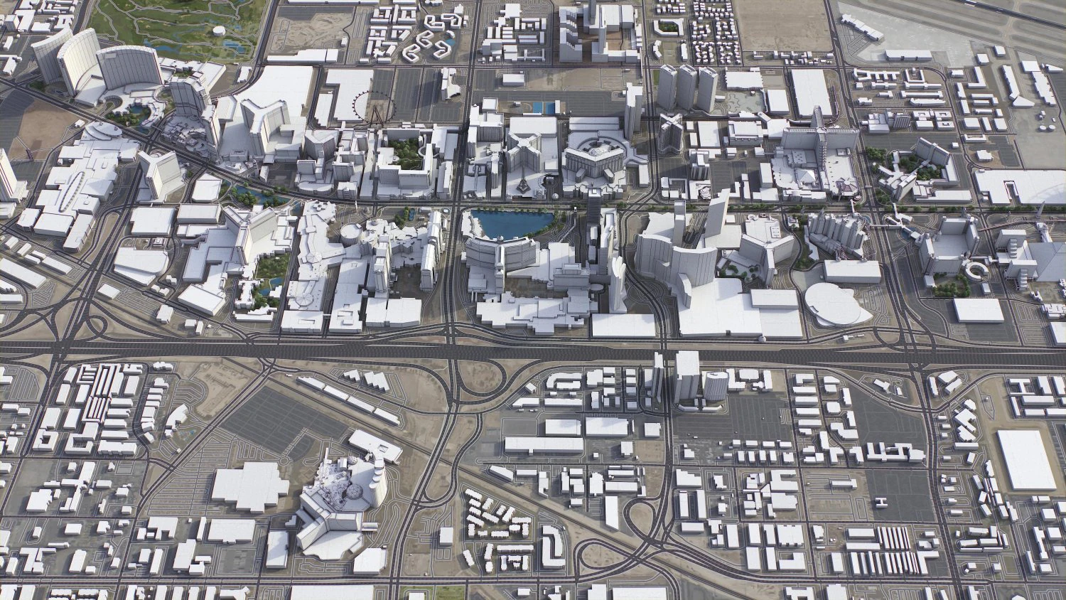 Las Vegas - 3D City Model 3D Model .c4d .max .obj .3ds .fbx .stl .blend 