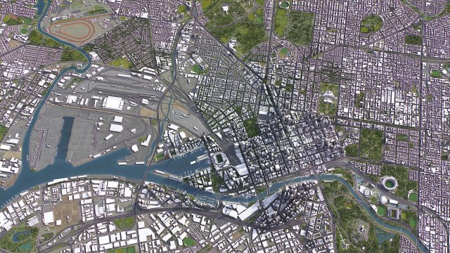 Melbourne - 3D City Model 3D Модель .c4d .max .obj .3ds .fbx .stl .blend 