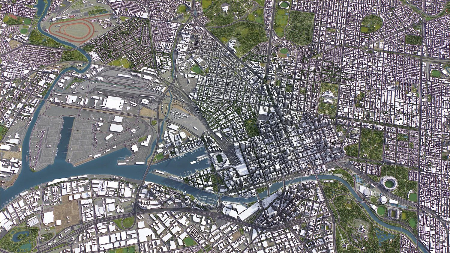 Melbourne - 3D City Model 3D Model .c4d .max .obj .3ds .fbx .stl .blend 
