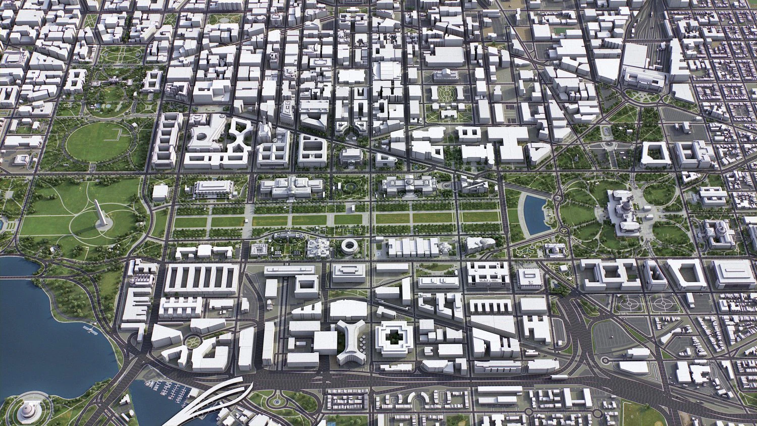 Washington - 3D City Model 3D Model .c4d .max .obj .3ds .fbx .stl .blend 