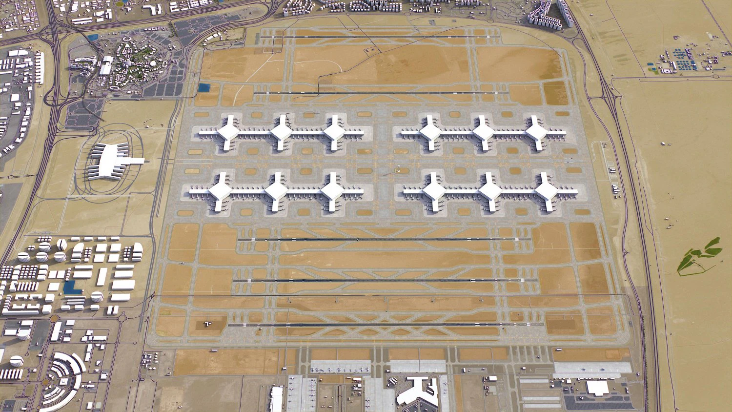 United Arab Emirates - 3D City Model 3D Model .c4d .max .obj .3ds .fbx .stl .blend