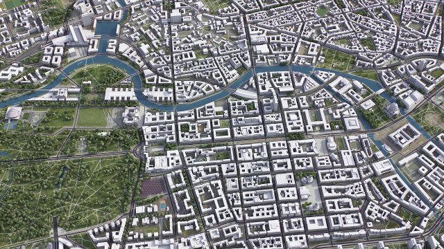 Berlin - 3D City Model 3Dモデル .c4d .max .obj .3ds .fbx .stl .blend