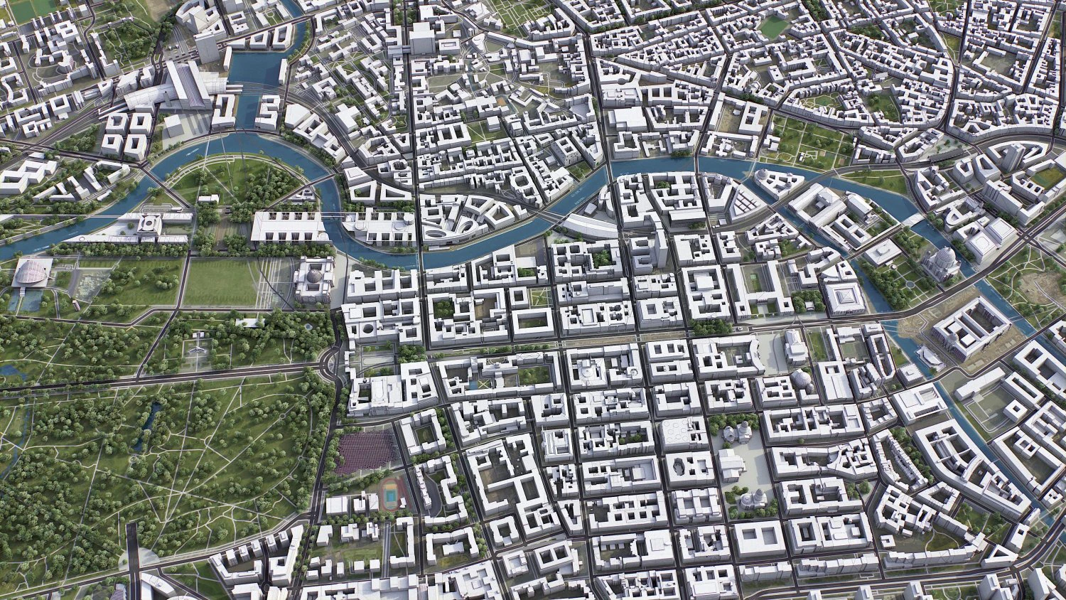 Berlin - 3D City Model 3D Model .c4d .max .obj .3ds .fbx .stl .blend 
