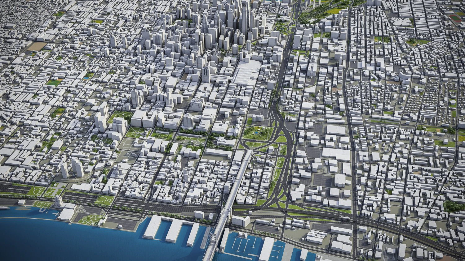 Philadelphia - 3D City Model 3D Model .c4d .max .obj .3ds .fbx .stl .blend