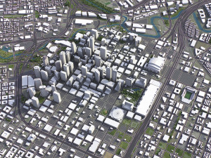 Houston - 3D City Model Modello 3D