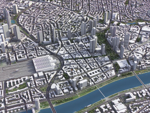 Frankfurt - 3D City Model 3D Model