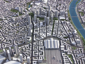 Frankfurt - 3D City Model Modèle 3D