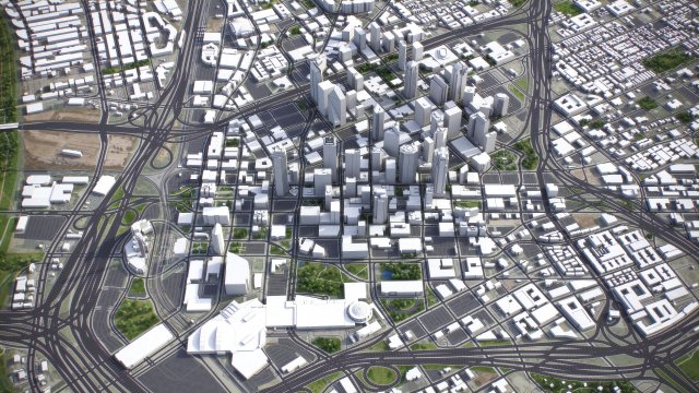 Dallas - 3D City Model 3D Модель .c4d .max .obj .3ds .fbx .stl .blend 