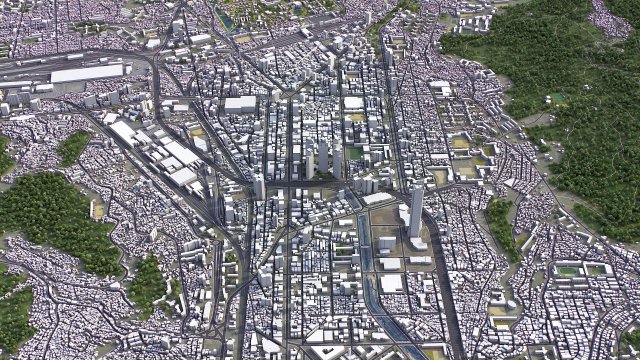 Busan - 3D City Model Modèle 3D .c4d .max .obj .3ds .fbx .stl .blend 