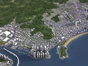 Busan - 3D City Model 3D Model