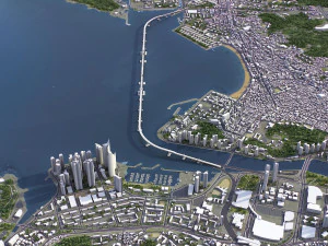Busan - 3D City Model 3D Model