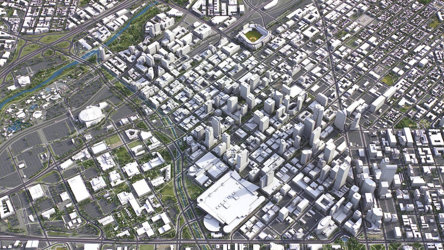 Denver - 3D City Model 3D Model .c4d .max .obj .3ds .fbx .stl .blend 