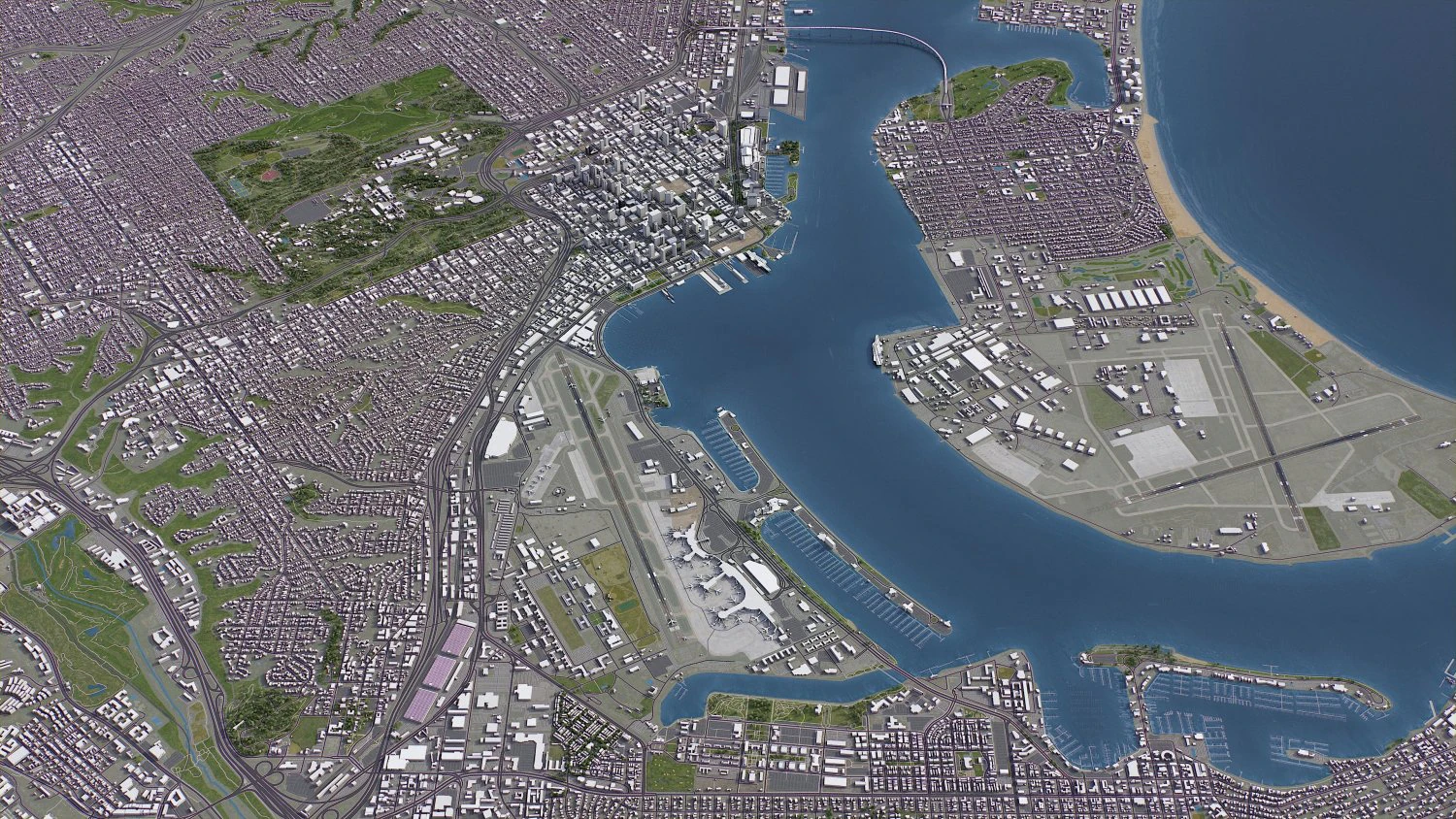 San Diego - 3D City Model 3D Model .c4d .max .obj .3ds .fbx .stl .blend 