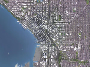 Сіетл - 3D модель міста 3D Модель