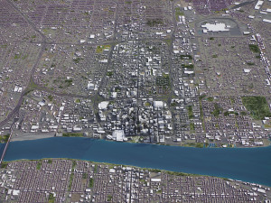 Detroit - 3D City Model 3Dモデル
