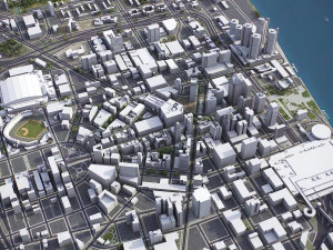 Detroit - 3D City Model 3D Model