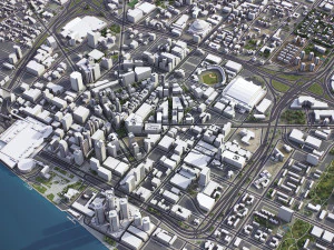Detroit - 3D City Model 3D Model