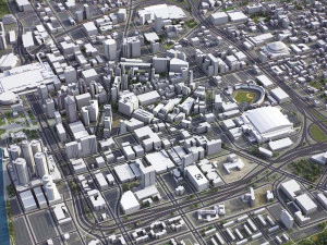 Detroit - 3D City Model 3D Model