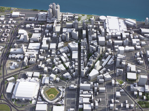 Detroit - 3D City Model 3Dモデル
