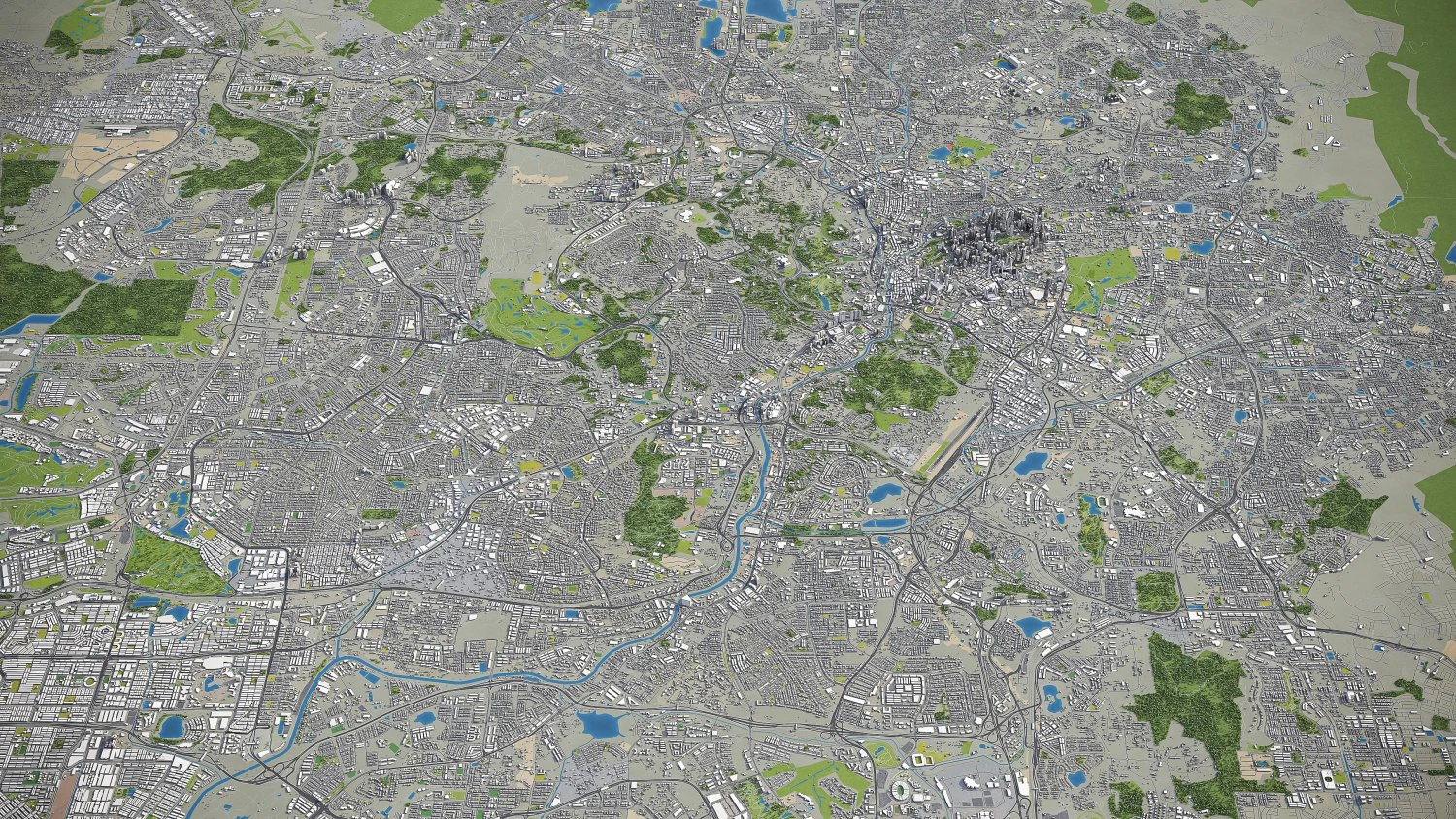 Kuala Lumpur - 3D City Model 3D Model .c4d .max .obj .3ds .fbx .stl .blend 