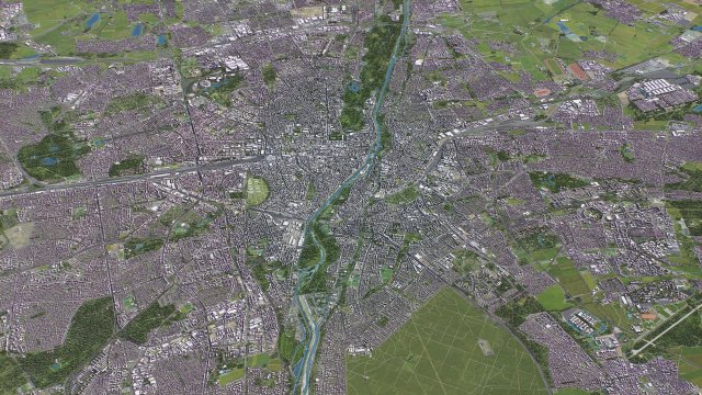Munich - 3D City Model 3Dモデル .c4d .max .obj .3ds .fbx .stl .blend 