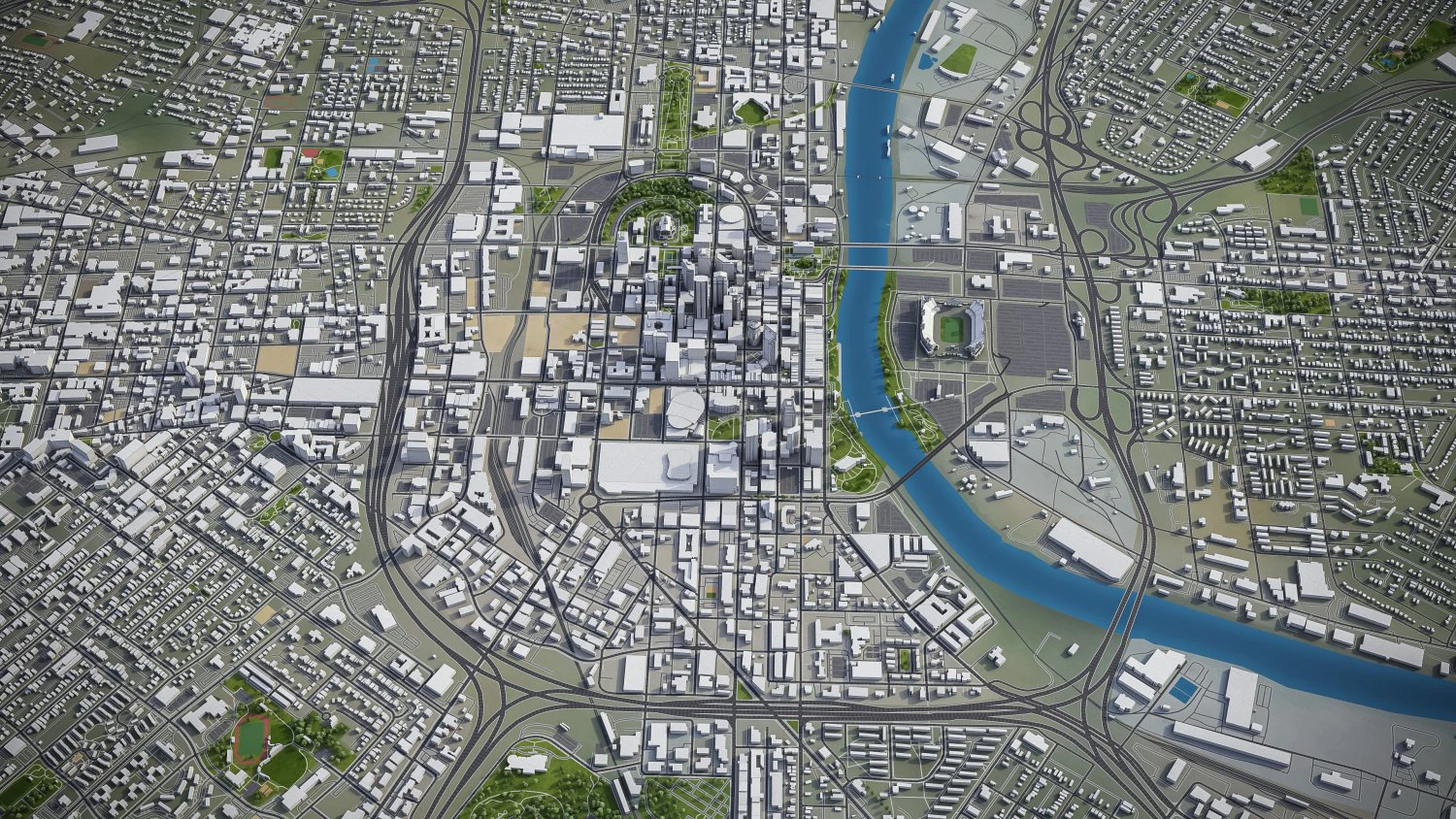 Nashville - 3D City Model 3D Model .c4d .max .obj .3ds .fbx .stl .blend 