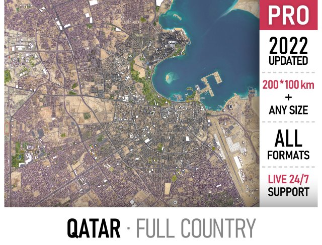 Qatar - 3D City Model 3D Модель .c4d .max .obj .3ds .fbx .stl .blend 