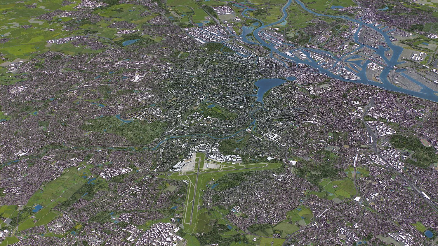 Hamburg - 3D City Model 3D Model .c4d .max .obj .3ds .fbx .stl .blend