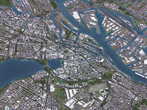 Hamburg - 3D City Model Modello 3D