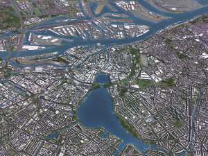 Hamburg - 3D City Model Modello 3D