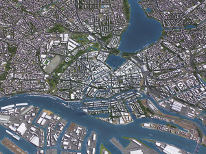Hamburg - 3D City Model Modello 3D