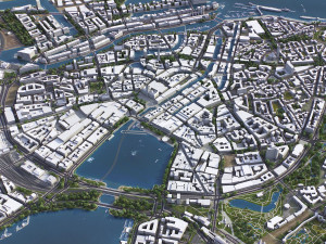Hamburg - 3D City Model Modello 3D