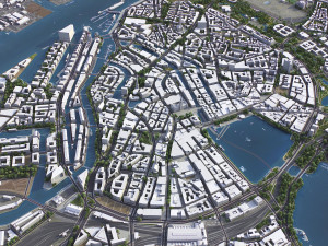 Hamburg - 3D City Model Modello 3D