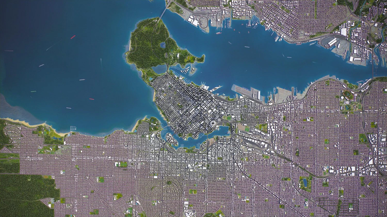 Vancouver - 3D City Model 3D Model .c4d .max .obj .3ds .fbx .stl .blend