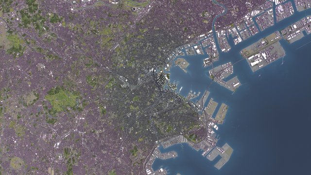 Yokohama - 3D City Model 3D 模型 .c4d .max .obj .3ds .fbx .stl .blend
