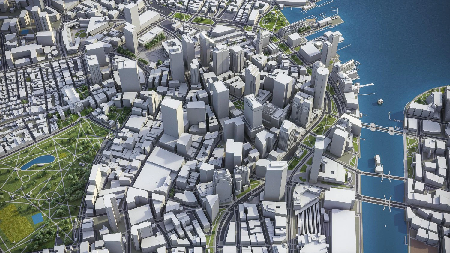 Boston - 3D City Model 3D Model .c4d .max .obj .3ds .fbx .stl .blend 