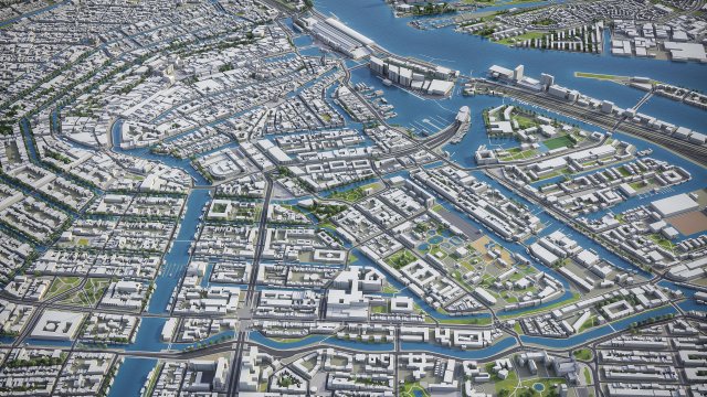 Amsterdam - 3D City Model 3D Model .c4d .max .obj .3ds .fbx .stl .blend 