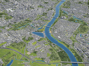 Warsaw - 3D City Model Model 3D