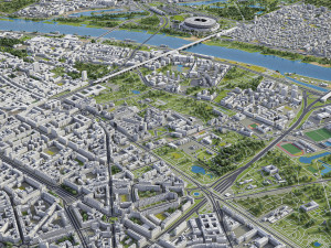 Warsaw - 3D City Model Model 3D