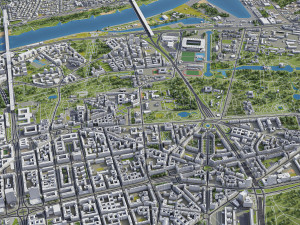 Warsaw - 3D City Model Model 3D