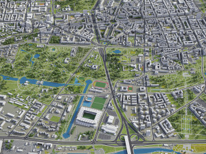 Warsaw - 3D City Model Model 3D