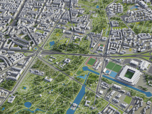 Warsaw - 3D City Model Model 3D