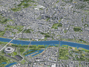 Warsaw - 3D City Model Model 3D