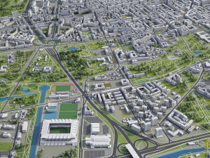 Warsaw - 3D City Model Model 3D