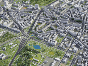 Warsaw - 3D City Model Model 3D