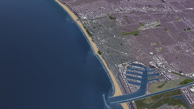 Santa Monica - 3D City Model Modèle 3D .c4d .max .obj .3ds .fbx .stl .blend 